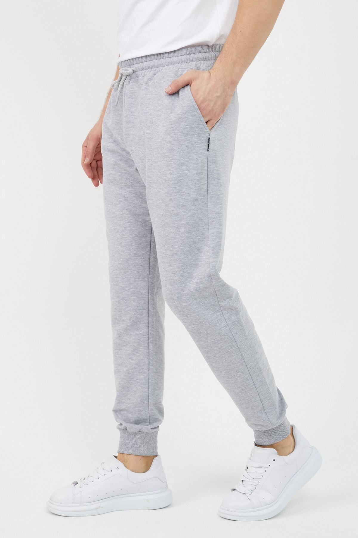 Gray Men’s Straight Leg Pocket Zipper Detailed Relaxed Fit Sweatpants ...